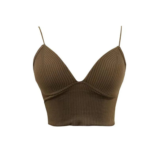 Crop Top tubino seamless donna – Sport brassière senza cuciture, streetwear estivo