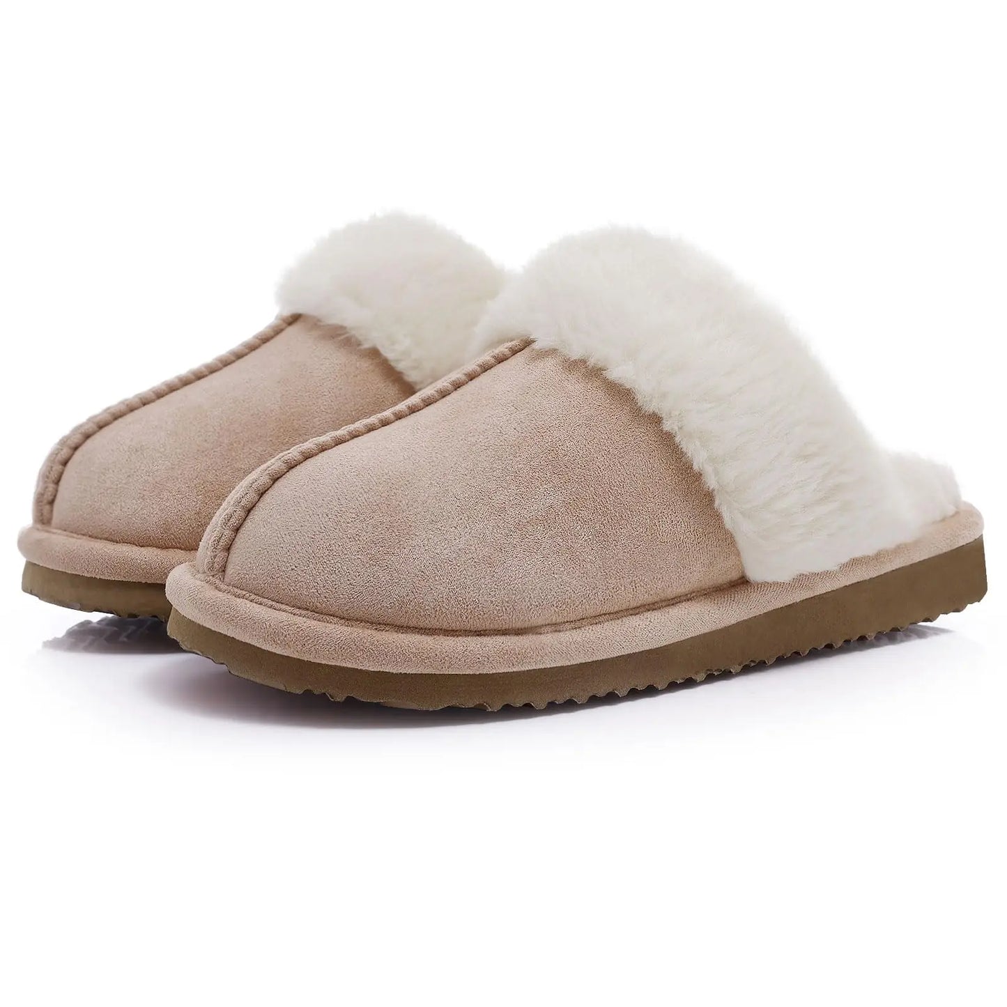 Ciabatte donna in pelliccia eco e suede – antiscivolo, indoor/outdoor, moda casa 2025