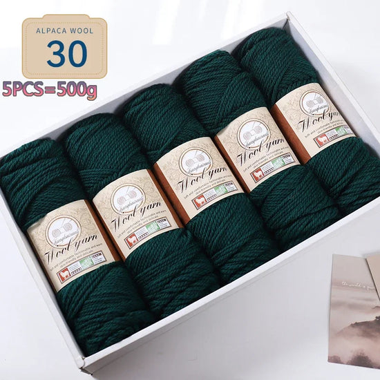 Set 5 gomitoli filato spesso alpaca 500 g – yarn grosso per maglioni, cappotti e crafting inverno