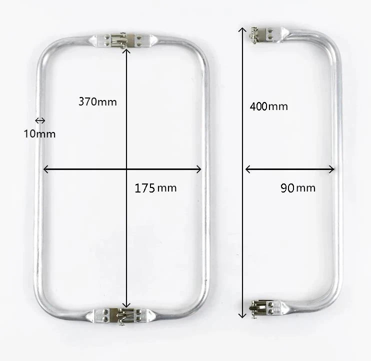 Set 10 Chiusure in Alluminio Argento per Borse Uncinetto  – Chiusura a Scatto per Pochette, Clutch e Doctor Bag (16-40 cm)