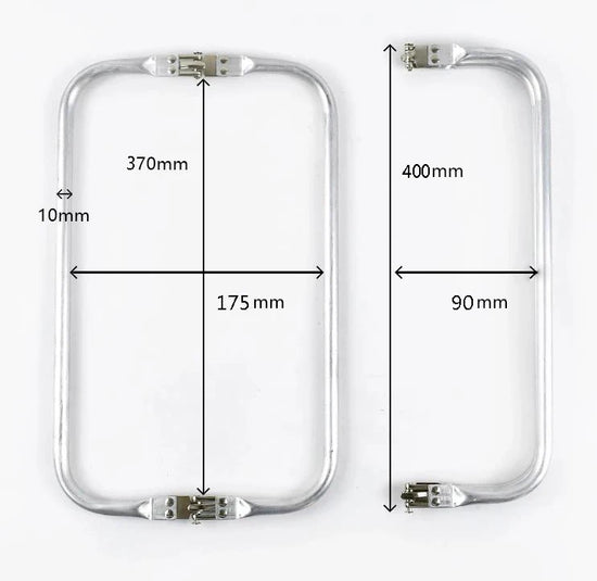 Set 10 Chiusure in Alluminio Argento per Borse Uncinetto  – Chiusura a Scatto per Pochette, Clutch e Doctor Bag (16-40 cm)