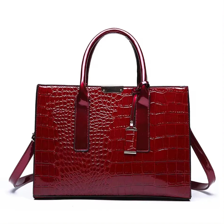 Borsa a tracolla donna con tasche e scomparti - Rosso