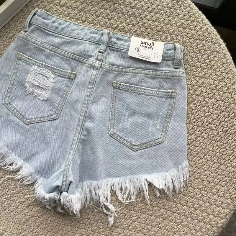 Shorts in denim donna vita alta – modello gamba larga snellente, perfetti per l’estate