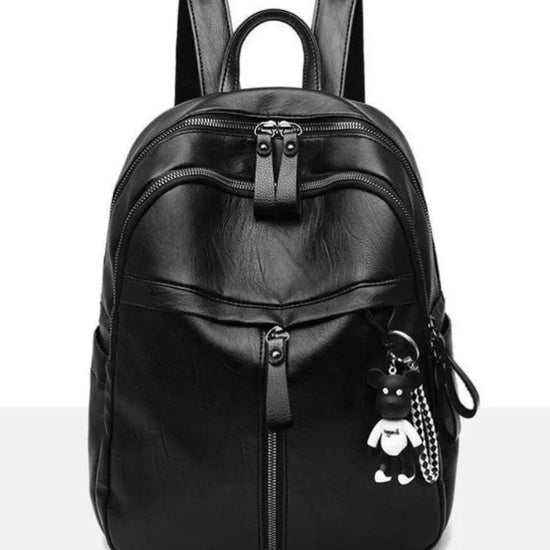 Zaino nero casual / crossbody monospalla, stile carino e vegan friendly