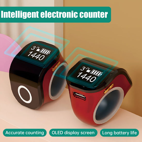 Contatore Digitale da Dito con Schermo OLED Impermeabile – Clicker Elettronico per Uncinetto e Maglia