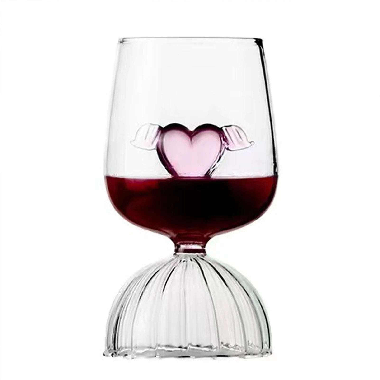 Set Bicchieri da Vino Rosso con Cuori Rosa – Calici Romantici per San Valentino
