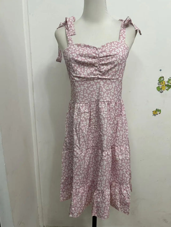Abito mini estivo 2025 con stampa, scollo halter, spalline regolabili – Vestito donna fresco e unico