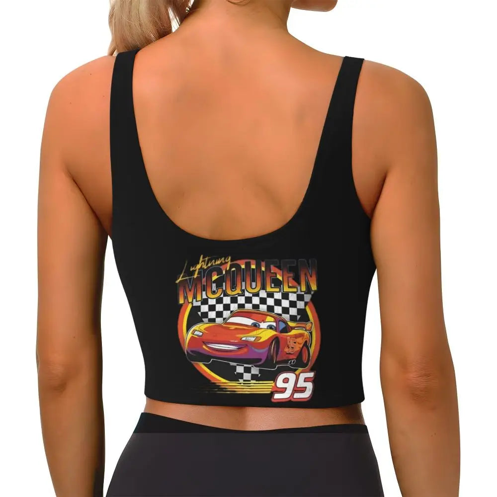 Maglia cars SaettaMcQueen Donna | Cartoon Fitness Crop Top Cars