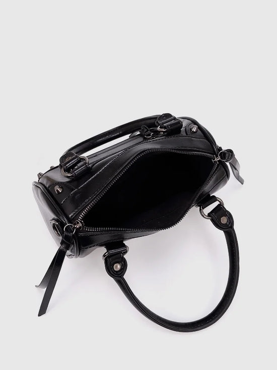 Borsa donna in similpelle con rivetti e nappine – tracolla regolabile, elegante e casual per ufficio e appuntamenti