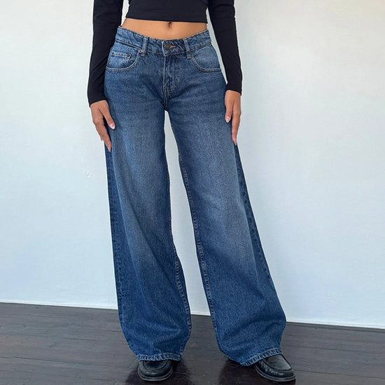 Jeans Boyfriend Donna Vita Alta con Tasche – Stile Y2K - dettaglio prodotto