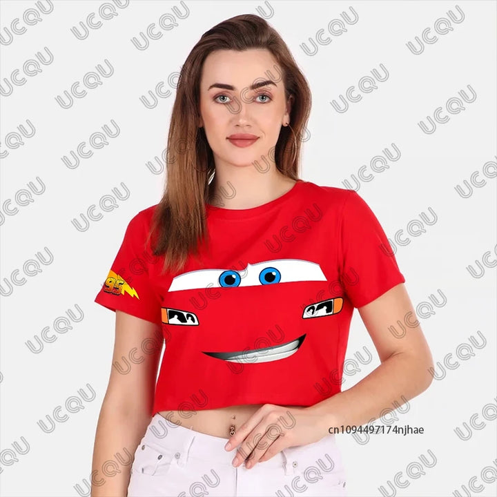 Maglietta Cars  SaettaMcQueen Donna – Crop Top Streetwear