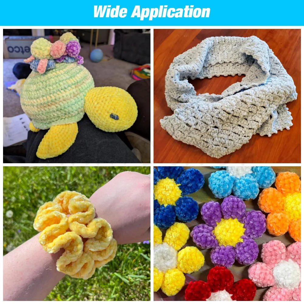 Set 5 rotoli filato ciniglia velluto 100 g – filo morbido e caldo per coperta, maglione, cuscini, DIY