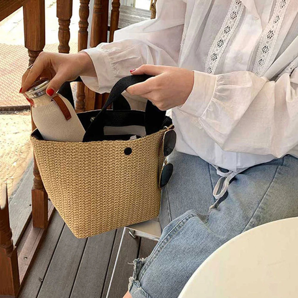 Borsa Mare in Paglia Intrecciata Donna – Grande Capacità Estiva