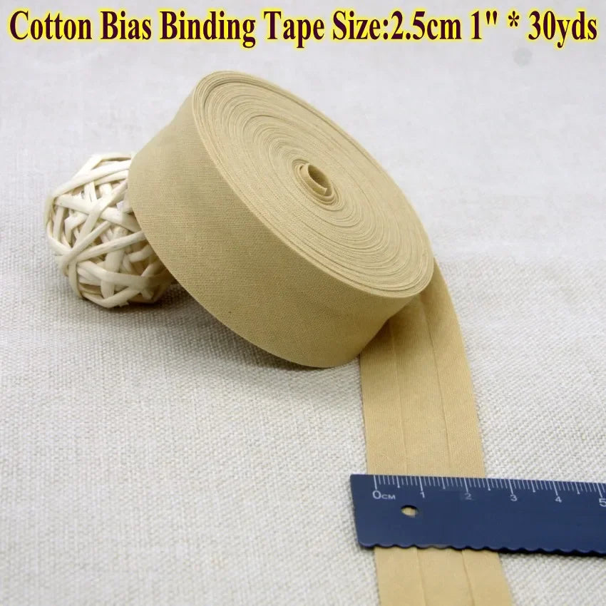 Nastro bias binding cotone 25 mm · rotolo 30 metri – rifiniture, bordi e accessori cucito fai-da-te