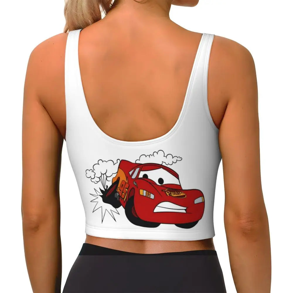 Maglia cars SaettaMcQueen Donna | Cartoon Fitness Crop Top Cars