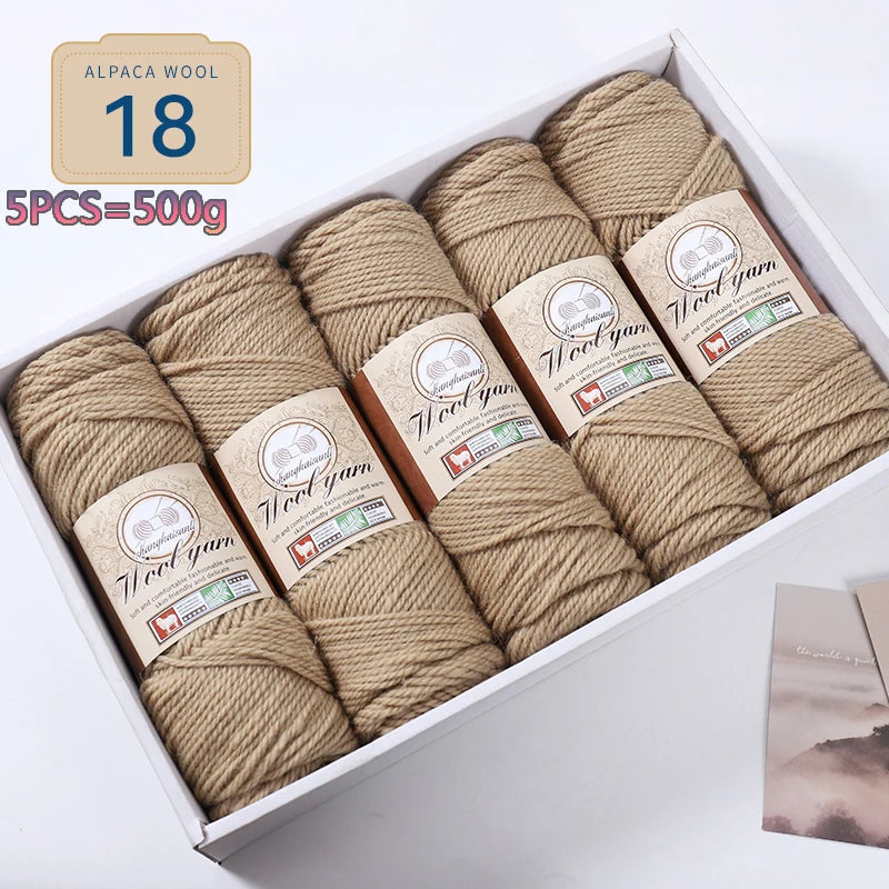 Set 5 gomitoli filato spesso alpaca 500 g – yarn grosso per maglioni, cappotti e crafting inverno