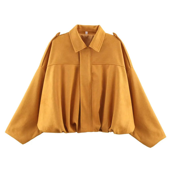 Giacca Bomber Oversize  Donna Stile Vintage – Giubbotto Elegante e Morbido per Occasioni Speciali