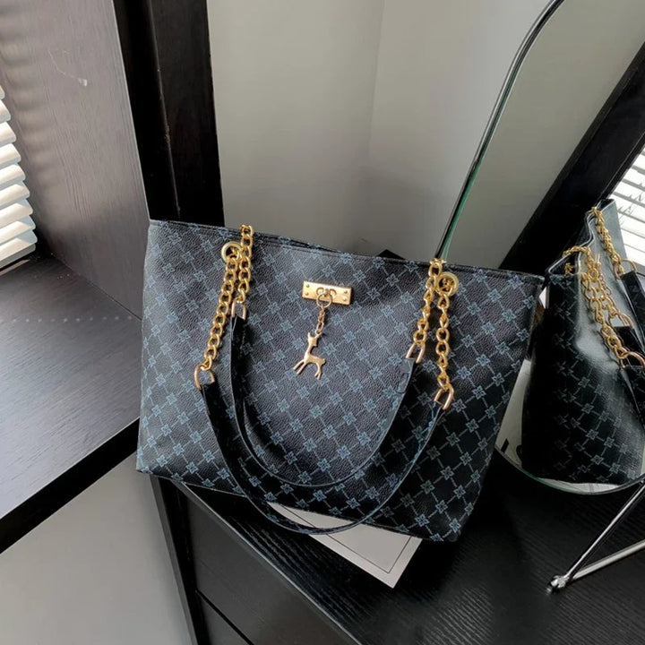 Borsa a mano in pelle morbida per presbiopia – Tote spaziosa con accessori pendenti, borsa a tracolla per donna