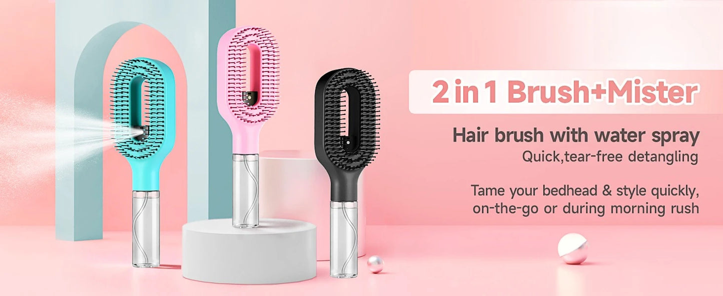 Spazzola Lisciante Capelli 2 in 1 – Pettine con Spruzzino Integrato
