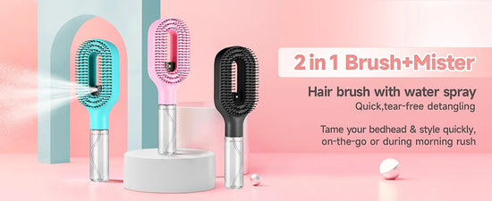 Spazzola Lisciante Capelli 2 in 1 – Pettine con Spruzzino Integrato