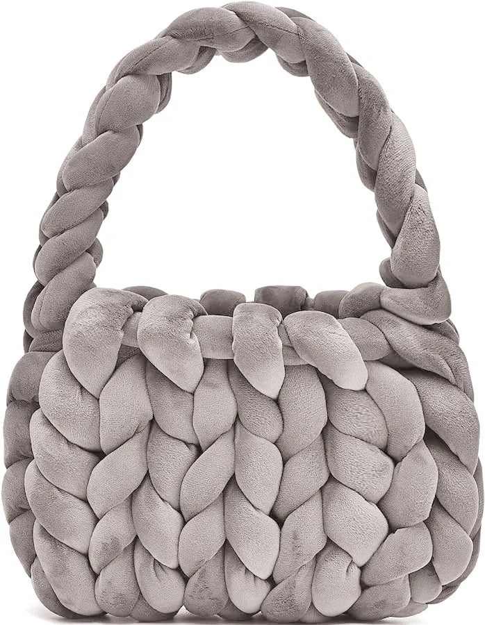 Borsa uncinetto in velluto intrecciato a mano – handbag artigianale unisex disponibile in più colori e dimensioni