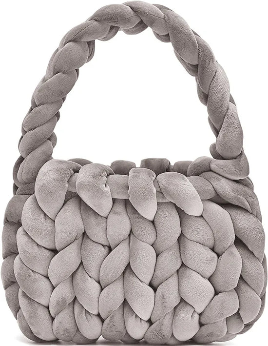 Borsa uncinetto in velluto intrecciato a mano – handbag artigianale unisex disponibile in più colori e dimensioni