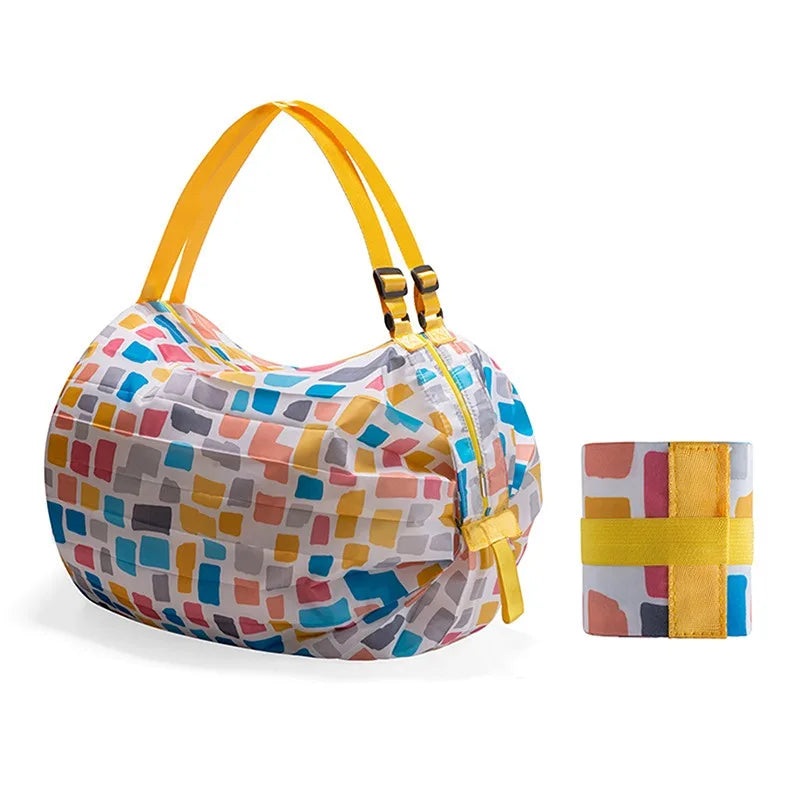 Shopper pieghevole grande capacità in nylon camouflage – Borsa da viaggio riutilizzabile leggera