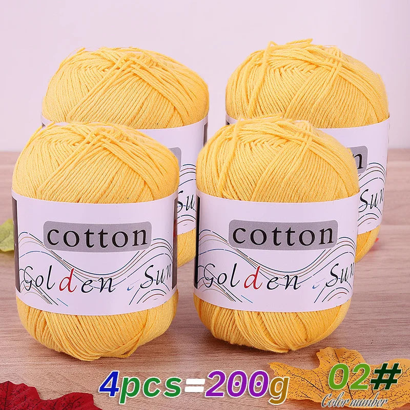 Filato in cotone 100% 200 g – filo medio-fino per uncinetto / knitting: maglioni, cappelli, copertine fai-da-te