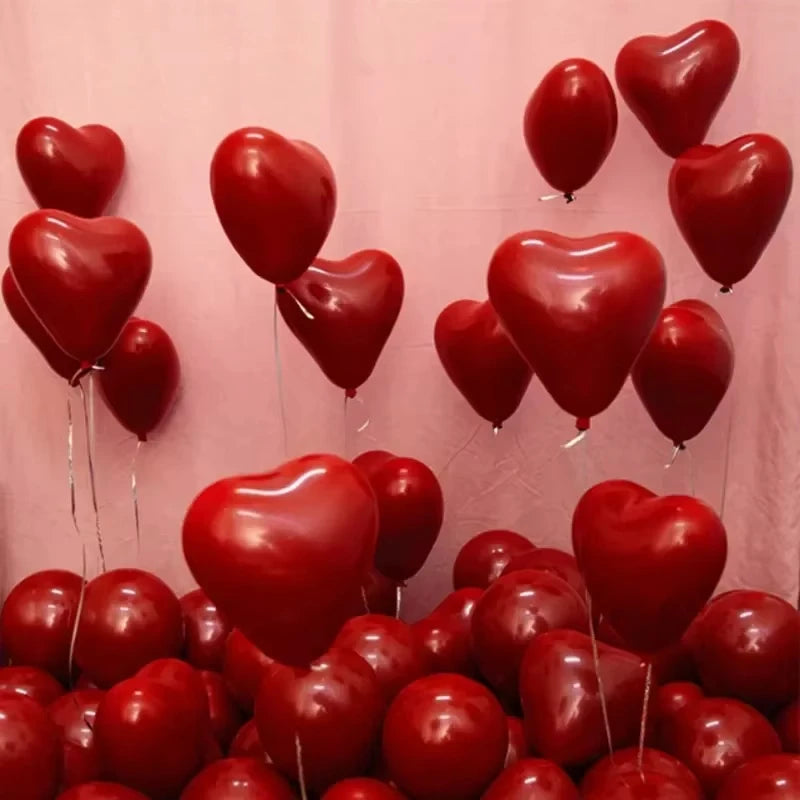 Palloncini Cuore Rosso 50/10 pezzi – Decorazioni Romantiche per San Valentino