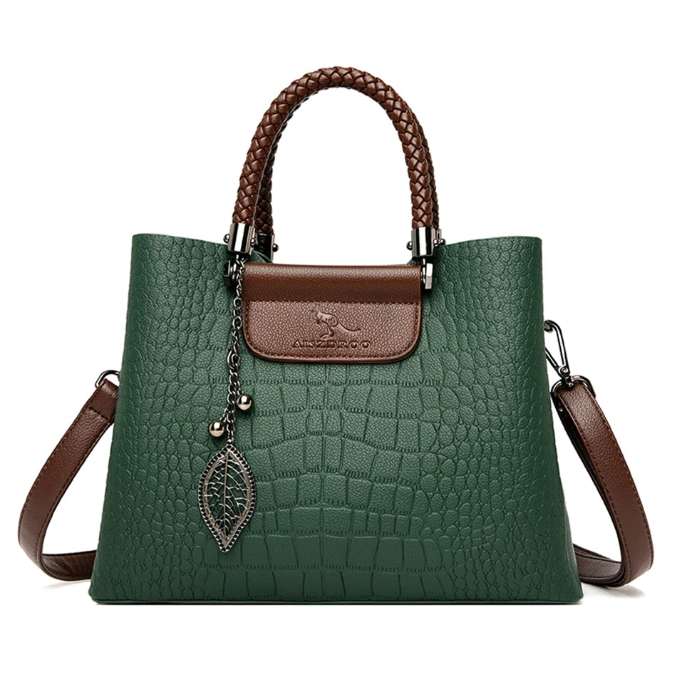 Borsa a tracolla donna con tasche e scomparti - Verde