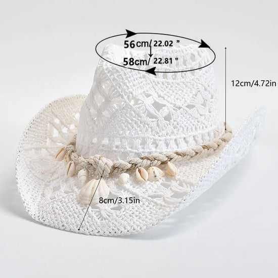 Cappello di Paglia Donna con Conchiglie – Stile Estate e Mare