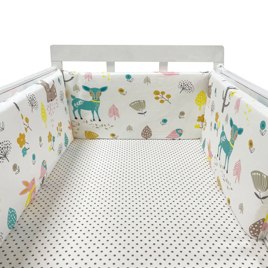 Paracolpi Lettino Imbottito 200 × 30 cm in Cotone con Fodera Removibile