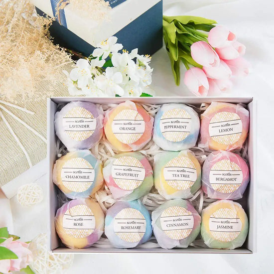 Bombe da Bagno Naturali 12 Pezzi – Set Spa Relax Handmade Regalo Donna