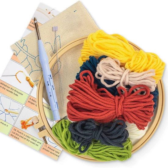 Kit Punch Needle Completo con Telaio – Ricamo DIY Facile per Principianti