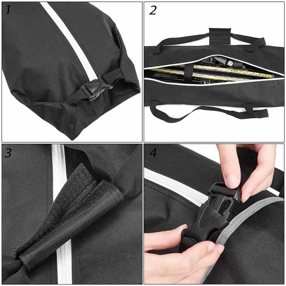 Set borsa da viaggio per sci + sacca scarponi – combo 2 pezzi impermeabile, adattata al volo e trasporto attrezzatura neve