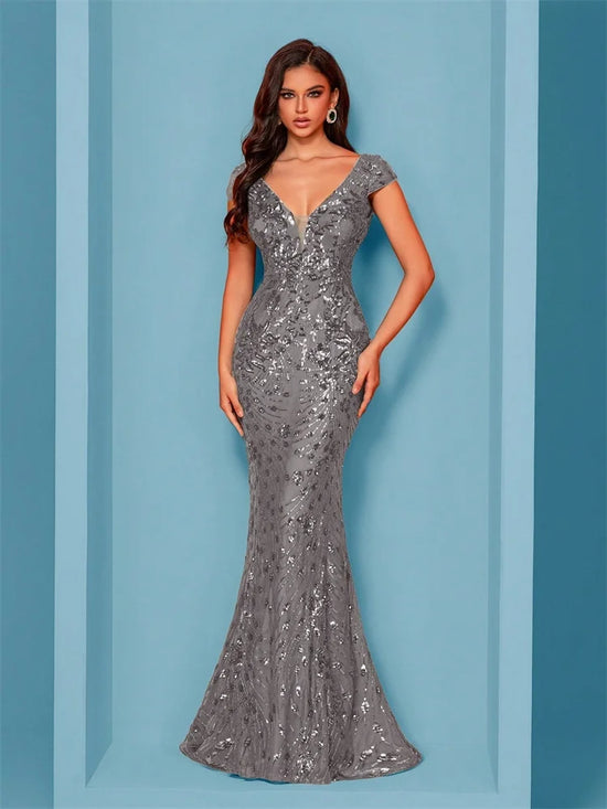 Abito Mylly Lungo Elegante – Dress Cerimonia con Paillettes per Damigelle e 18°