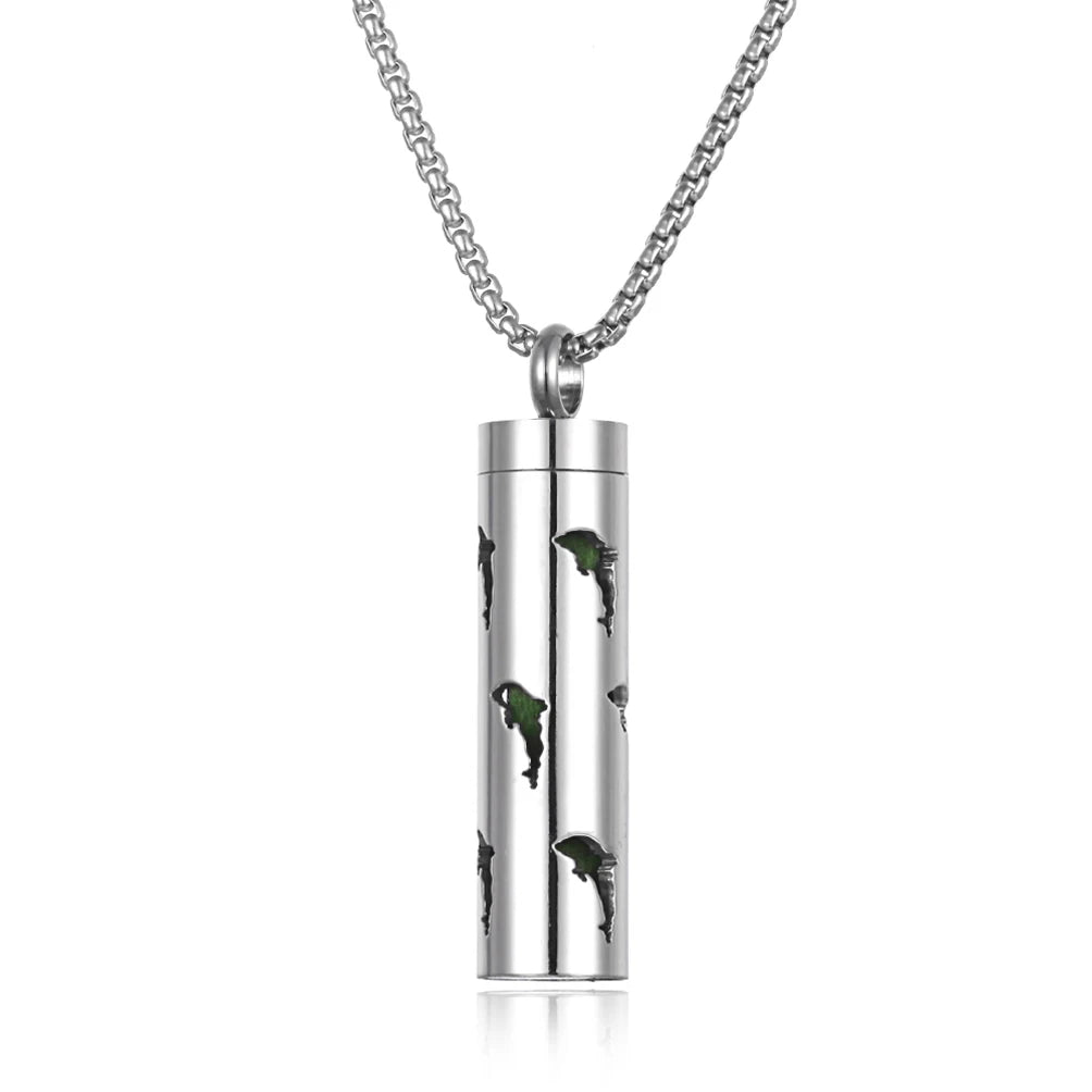 Collana diffusore profumo in acciaio – Aromaterapia wearable argento con spugnetta interna
