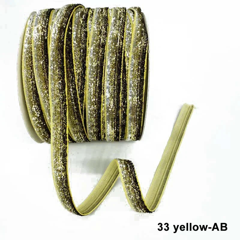 Nastro velluto glitter 10 mm – 50 metri multicolore per decorazioni, fai-da-te, confezioni regalo e artigianato