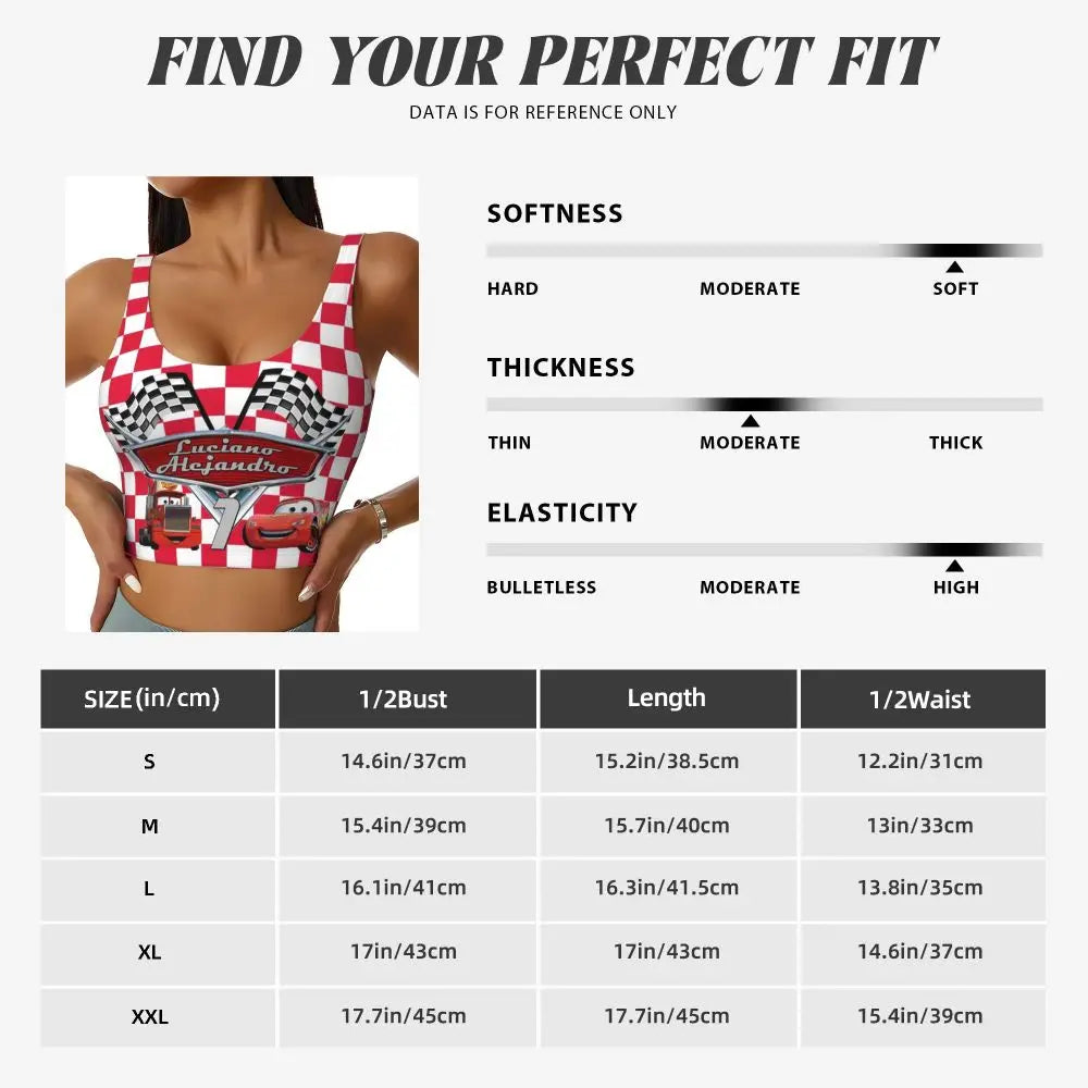 Maglia cars SaettaMcQueen Donna | Cartoon Fitness Crop Top Cars