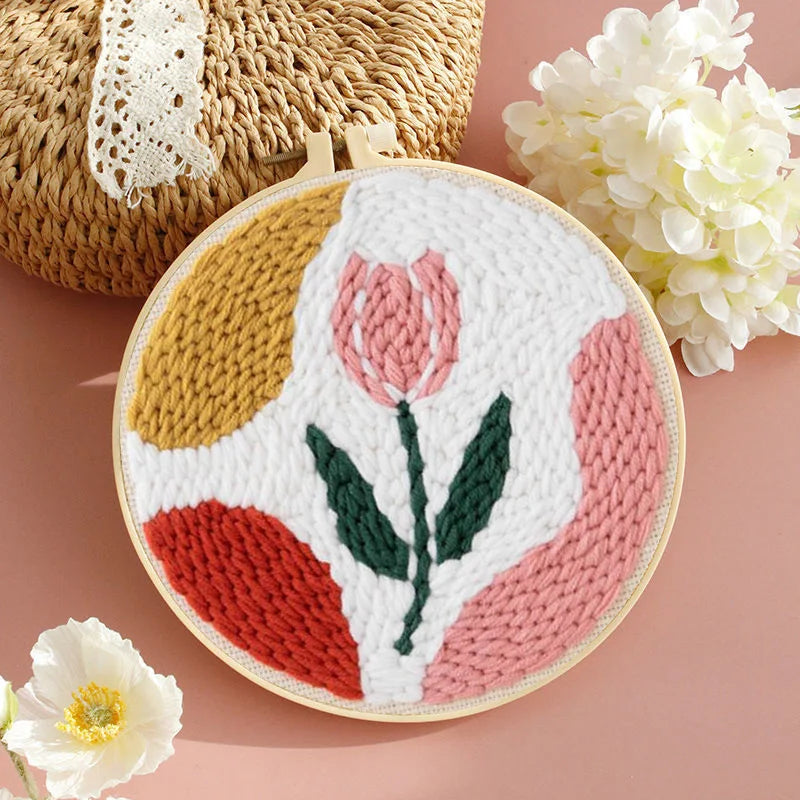 Kit Punch Needle Girasole – Ricamo DIY per Principianti