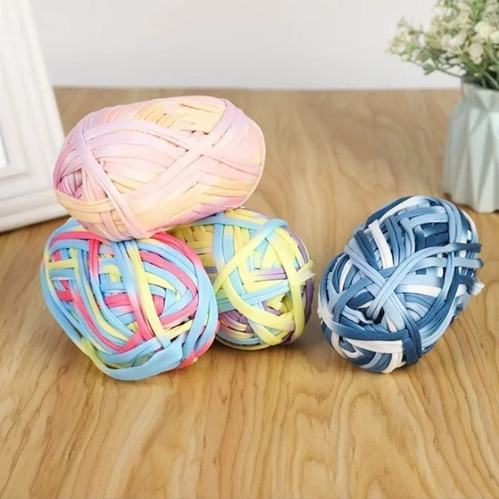 Fettuccia di Cotone Multicolor 100 g – Filo T-Shirt per Crochet, Maglia e Borse Handmade