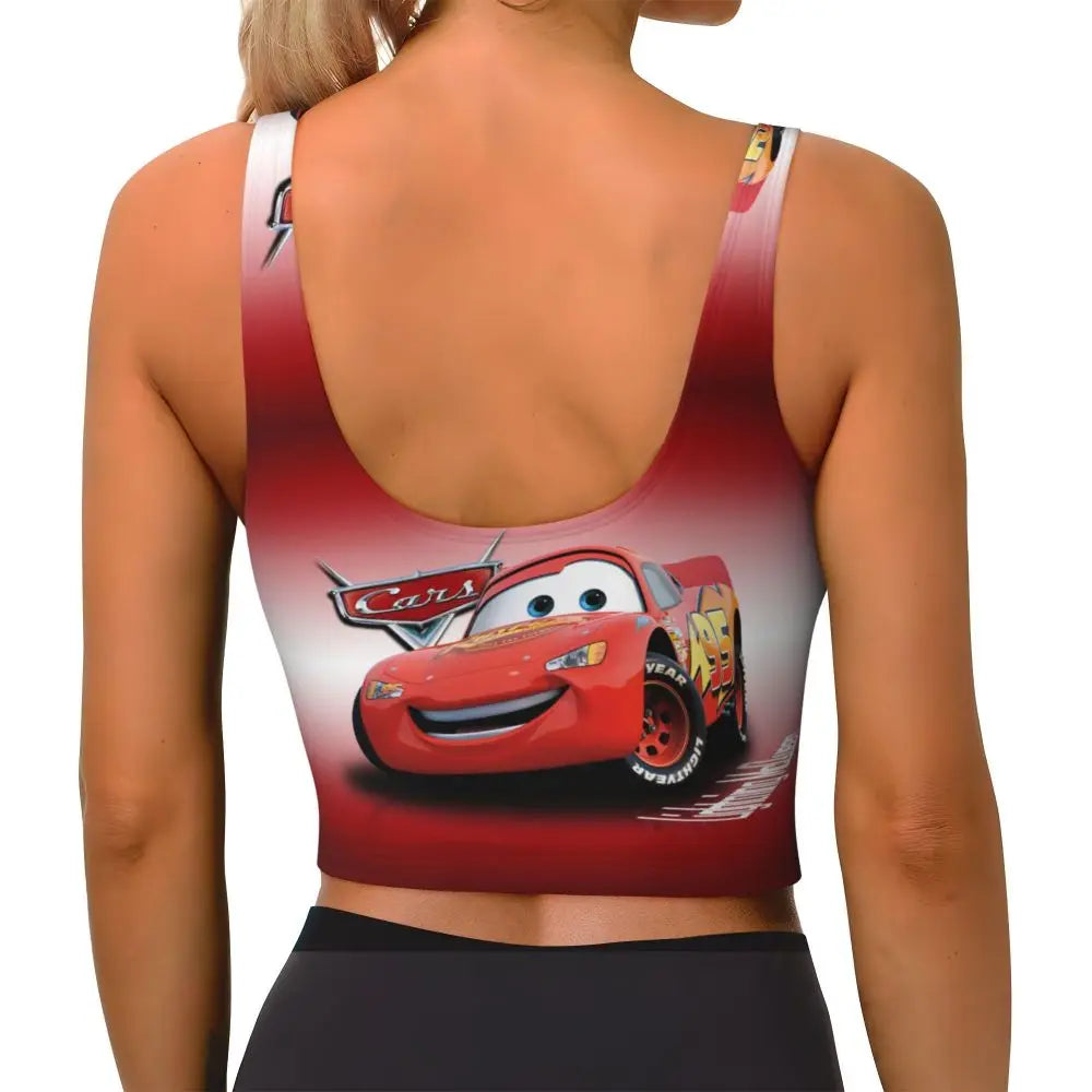 Maglia cars SaettaMcQueen Donna | Cartoon Fitness Crop Top Cars
