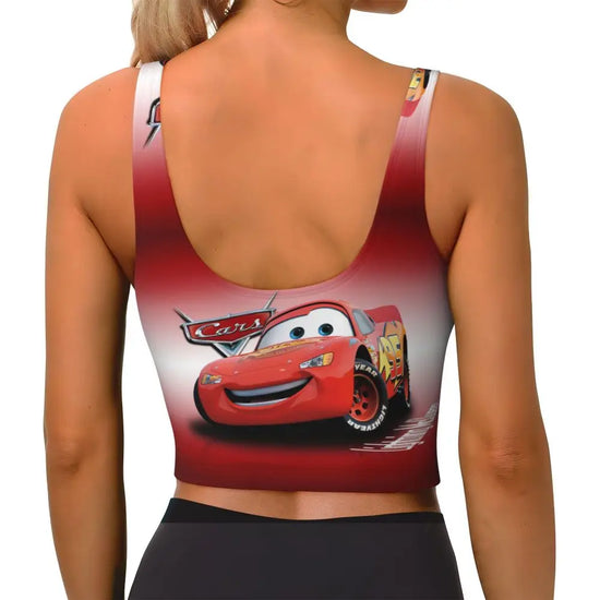 Maglia cars SaettaMcQueen Donna | Cartoon Fitness Crop Top Cars