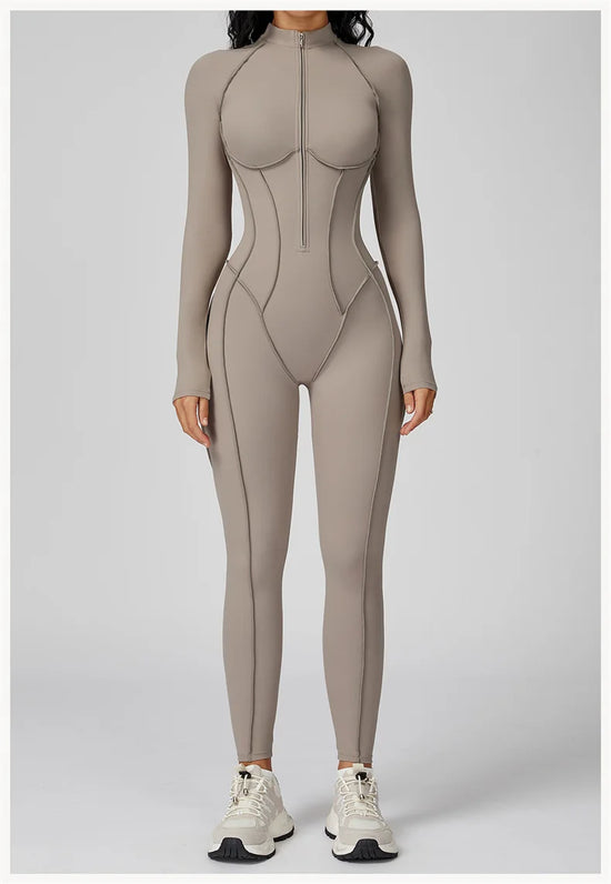 Tuta Sportiva Donna Intera con Zip – Body Fitness per Palestra e Yoga