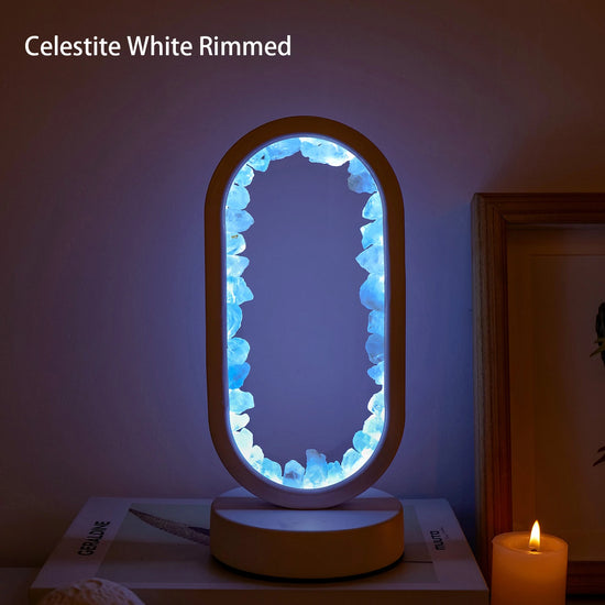 1PC LED Bedside Lamp | Natural Quartz & Amethyst Raw Stone Crystal Lamp | Soothing Night Light for Bedroom & Desk, Christmas Dec