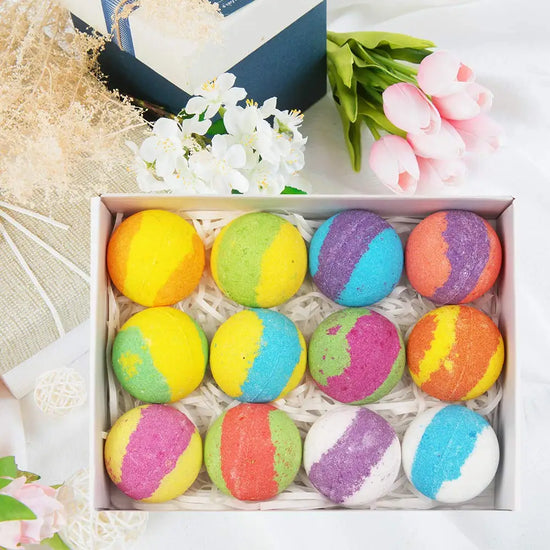 Bombe da Bagno Naturali 12 Pezzi – Set Spa Relax Handmade Regalo Donna