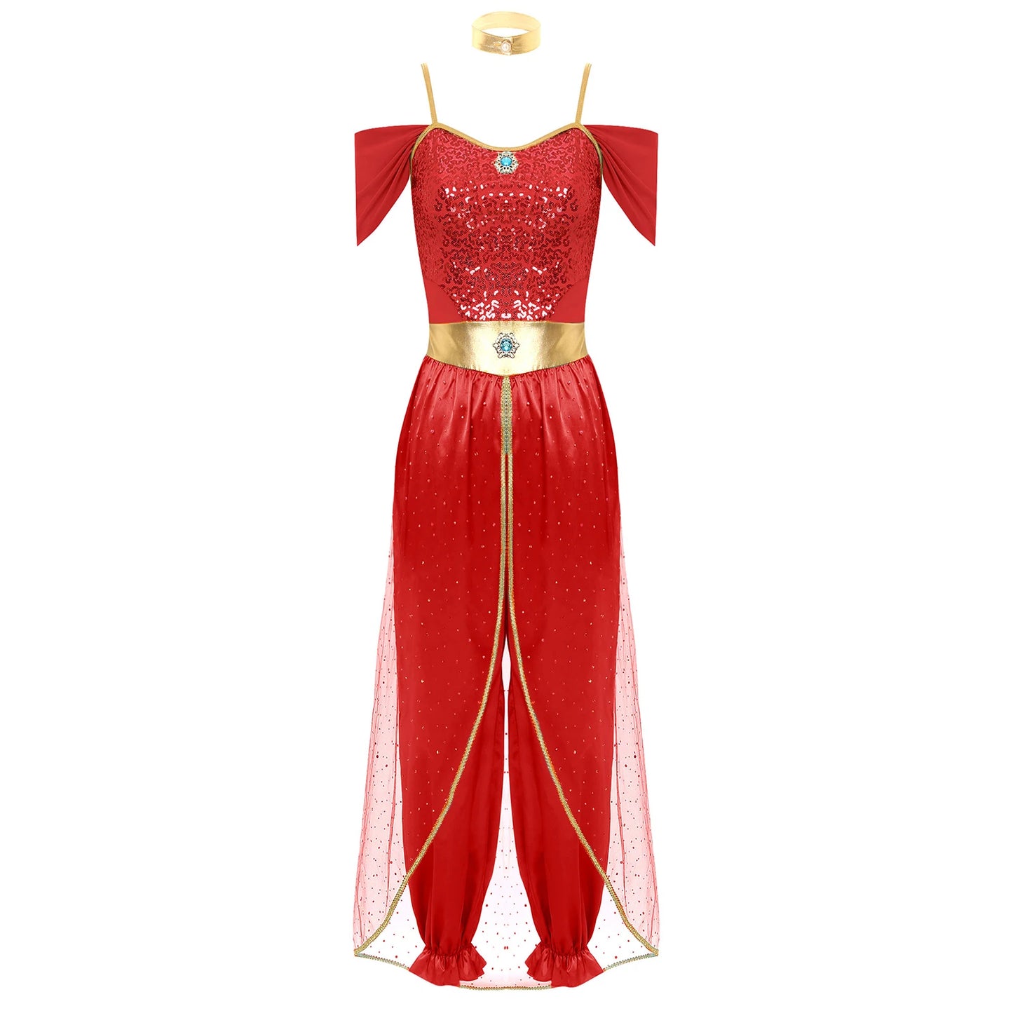 Costume da Principessa Araba / Jasmine Bollywood – Outfit Cosplay per Feste e Halloween