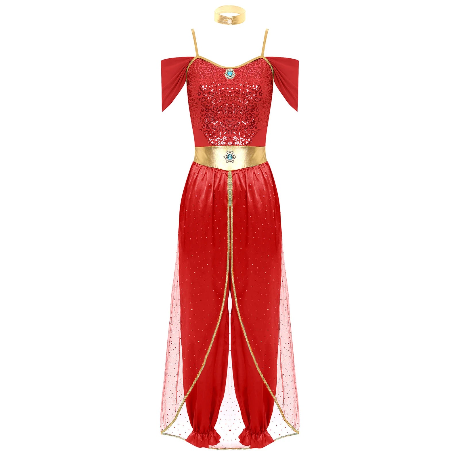 Costume da Principessa Araba / Jasmine Bollywood – Outfit Cosplay per Feste e Halloween