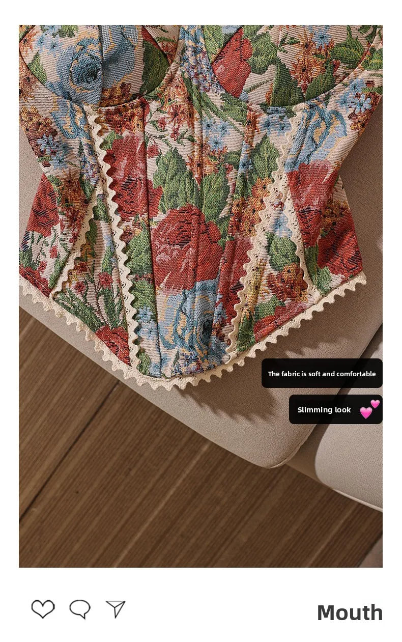 Top Donna in Pizzo Ricamato – Corsetto Elegante e Sexy