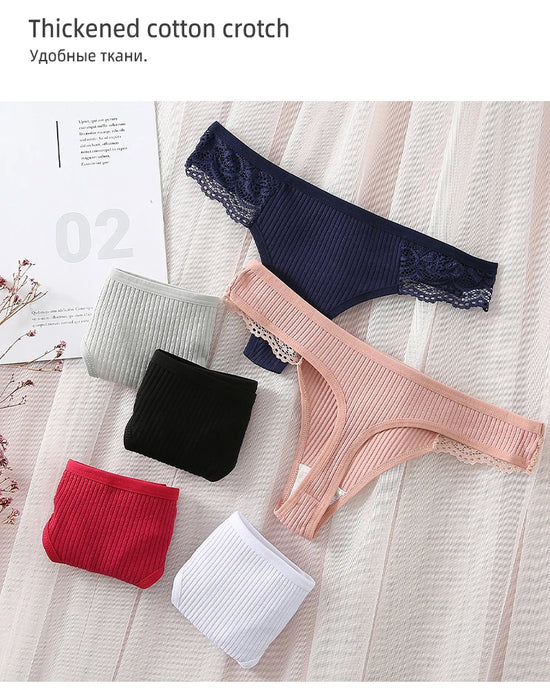 Set 3 pezzi G-string donna in cotone antibatterico – mutandine vita bassa traspiranti e asciugatura rapida, underwear comfort quotidiano